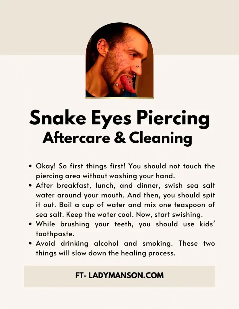 Snake Eyes Piercing Aftercare & Cleaning 